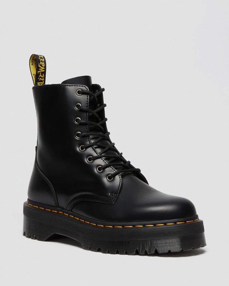 Dr Martens Jadon Smooth Leren Platform Laarzen Heren Zwart | NL 24GSO